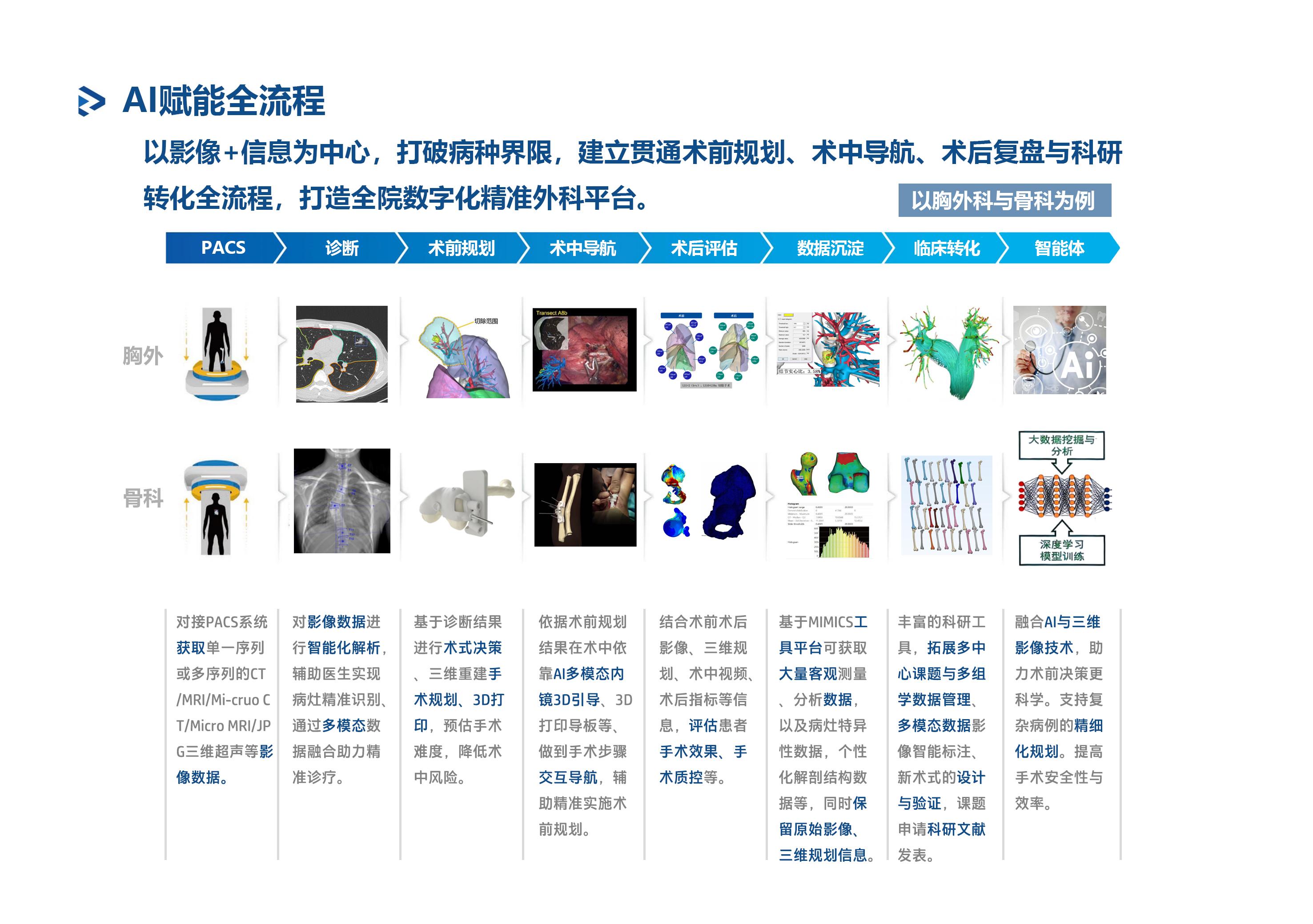 MIMICS AI 三维医学影像解决方案第 2 页：AI 赋能全流程