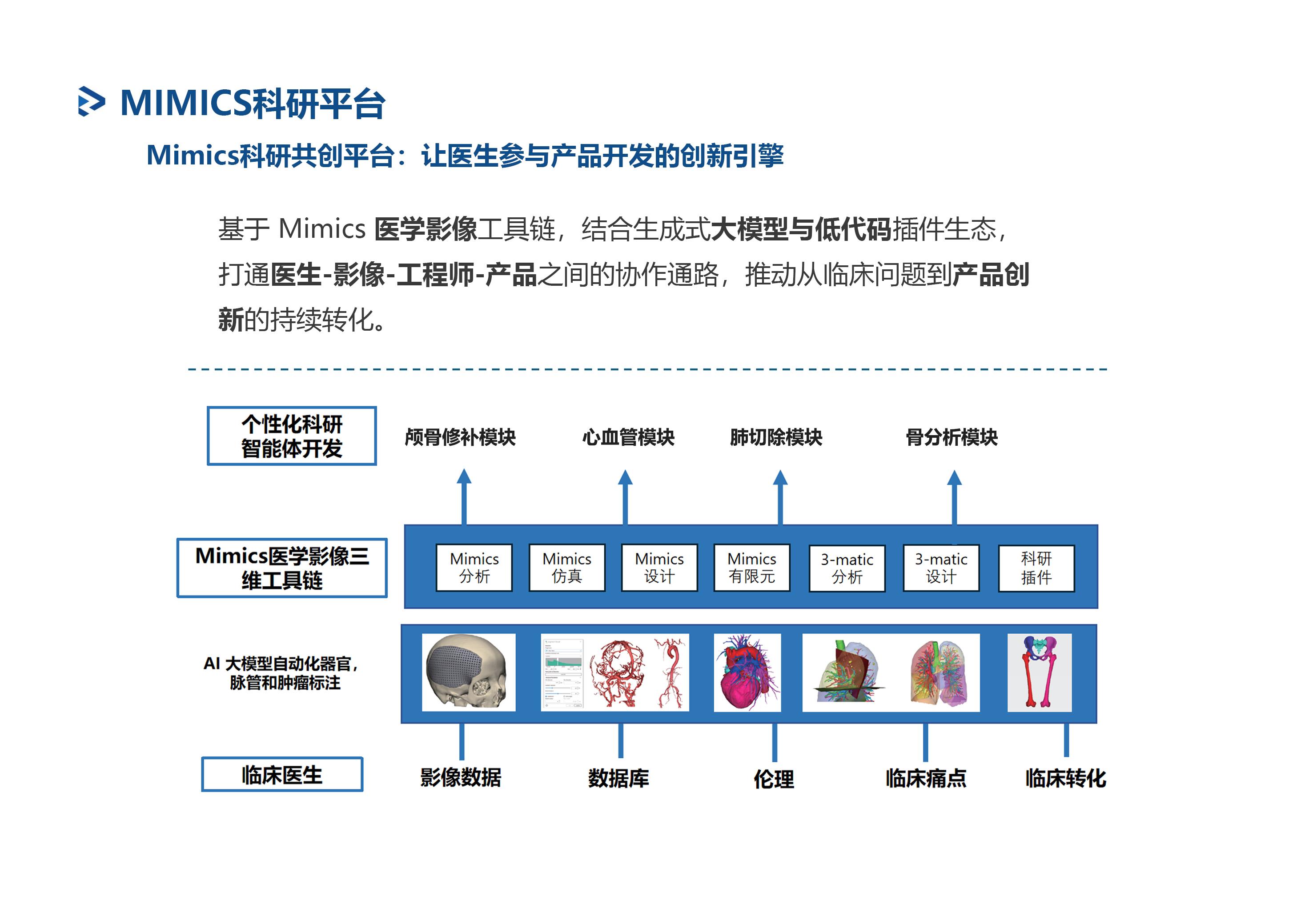 MIMICS AI 三维医学影像解决方案第 10 页：MIMICS 科研平台